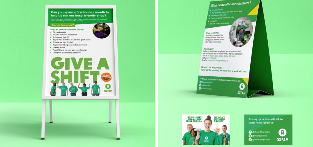 Oxfam Charity Graphic Design Branding - Graphic Design by Zoe Moncaster at ZoeByDesign